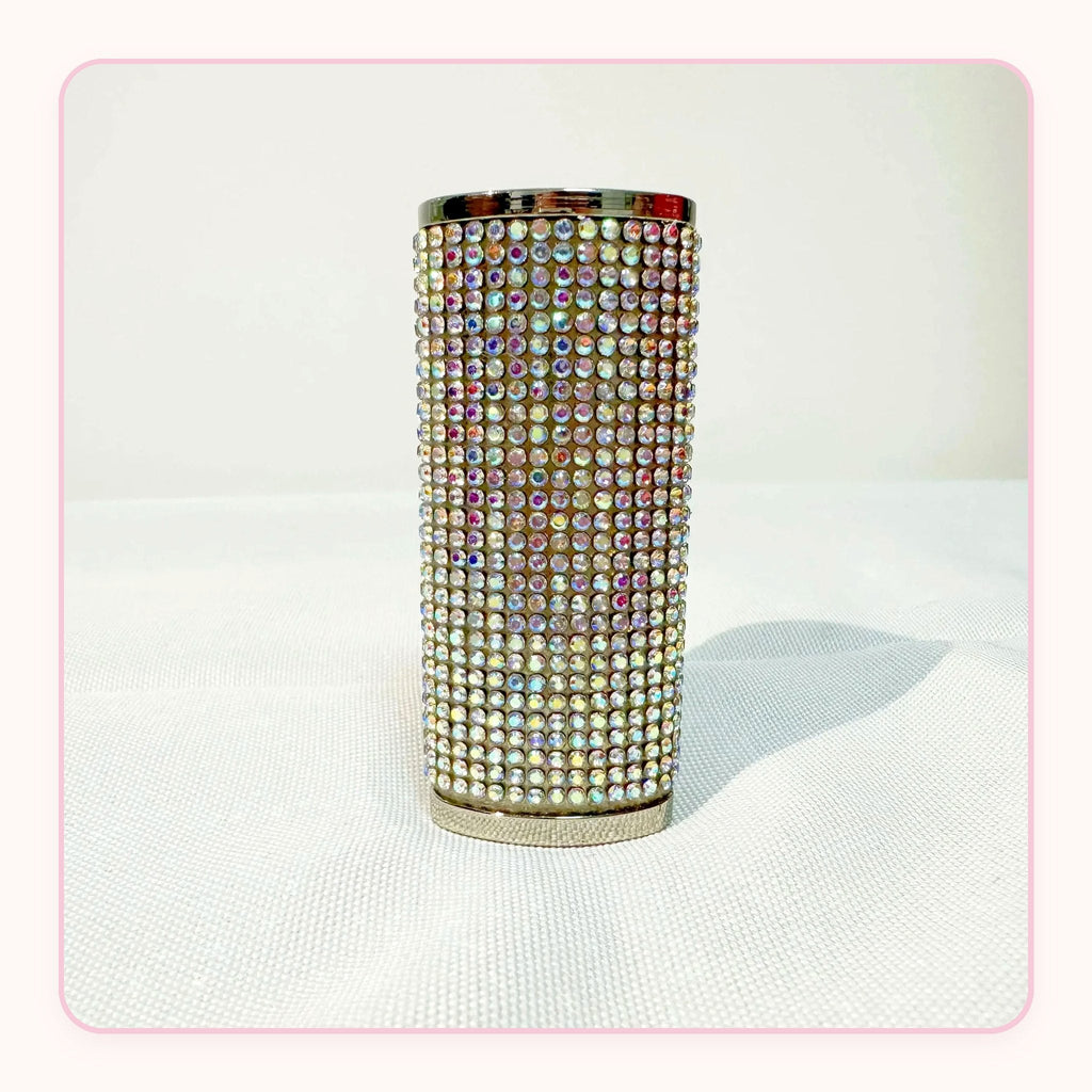 Silver rhinestone lighter case