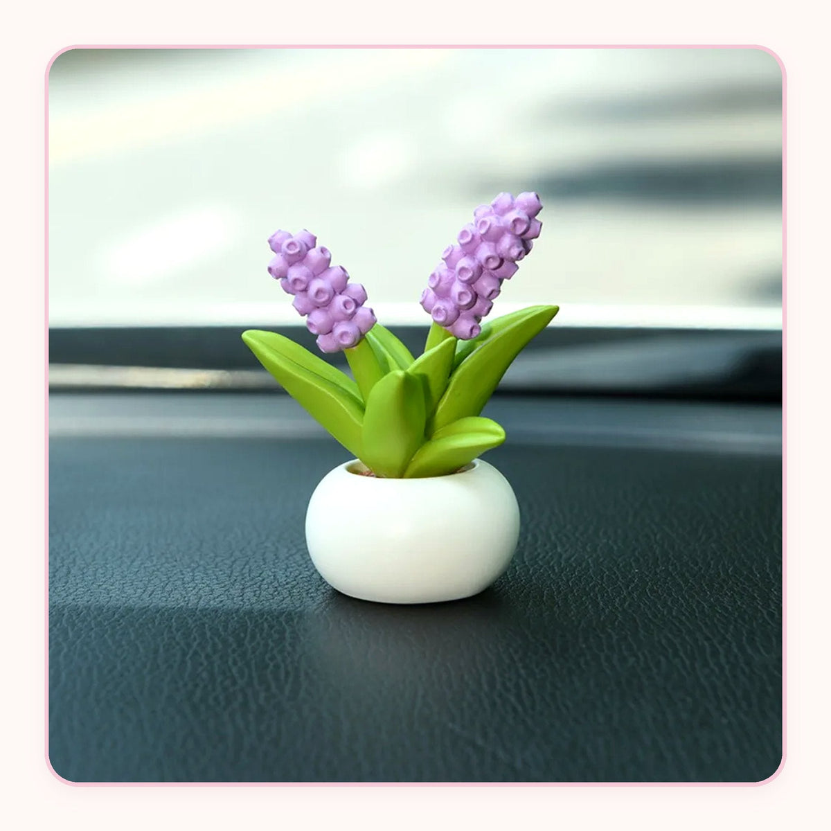 Tiny resin potted flower dashboard decoration